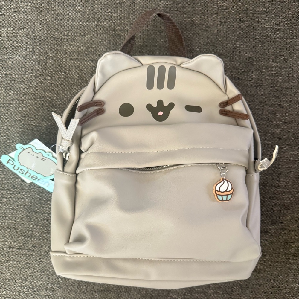 Pusheen Beige Cat Face Mini Backpack